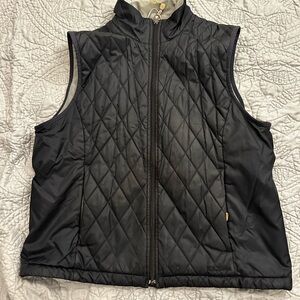 L.L. Bean Black and Gray Quilted Vest